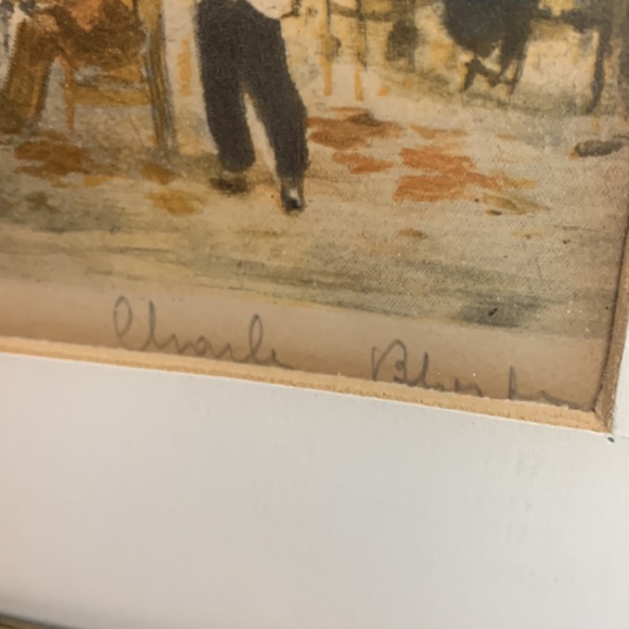 Vtg Signed Charles Mondin French Paris cafe city scape framed lithograph artwork - Picture 3 of 10